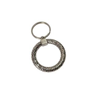 1980s Whiting & Davis Silver Tone Classic Mesh Round Glamourous Key Chain FOB